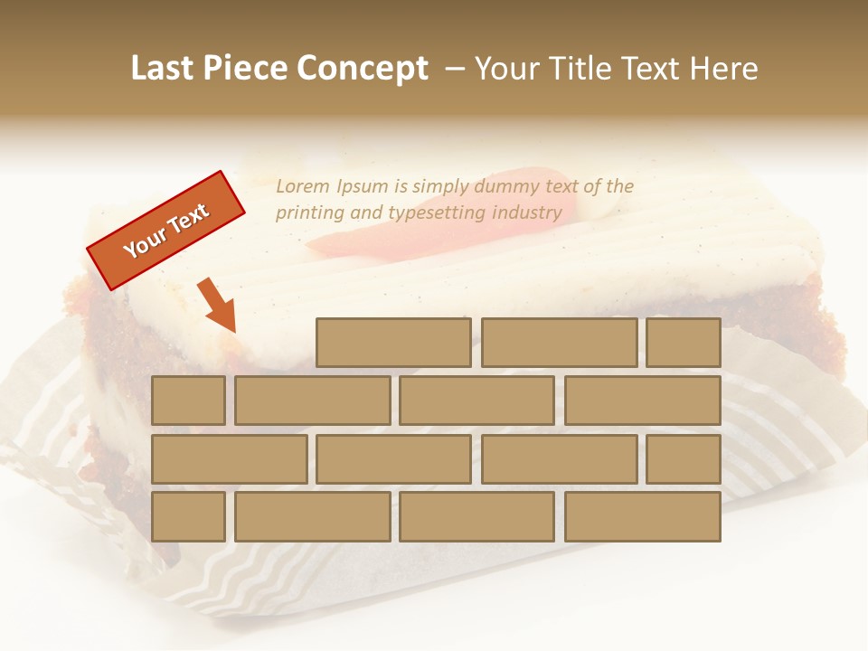 Piece Of Carrot Cake On Bakery Serving Paper Shot Over White. PowerPoint Template
