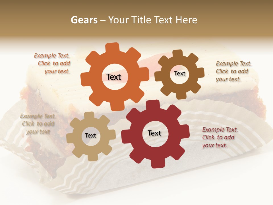 Piece Of Carrot Cake On Bakery Serving Paper Shot Over White. PowerPoint Template