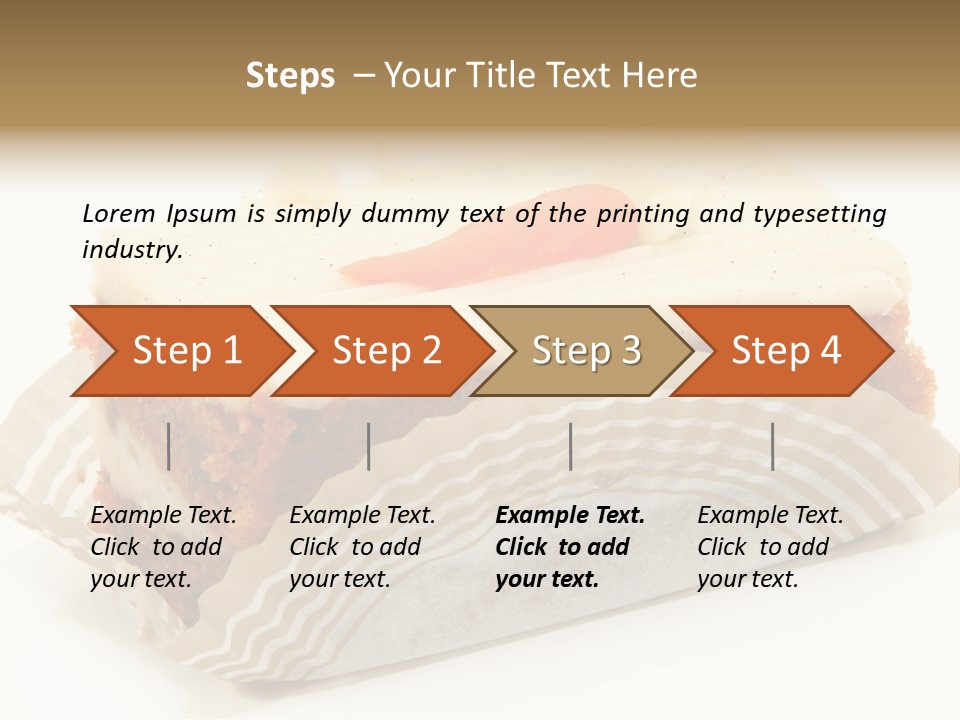 Piece Of Carrot Cake On Bakery Serving Paper Shot Over White. PowerPoint Template