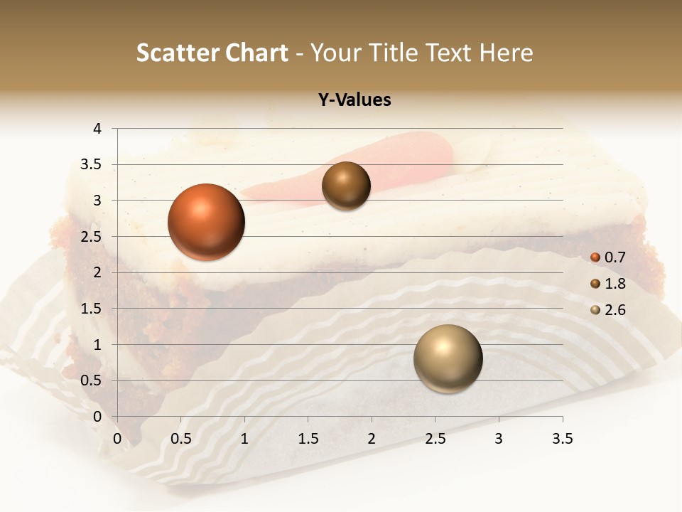 Piece Of Carrot Cake On Bakery Serving Paper Shot Over White. PowerPoint Template