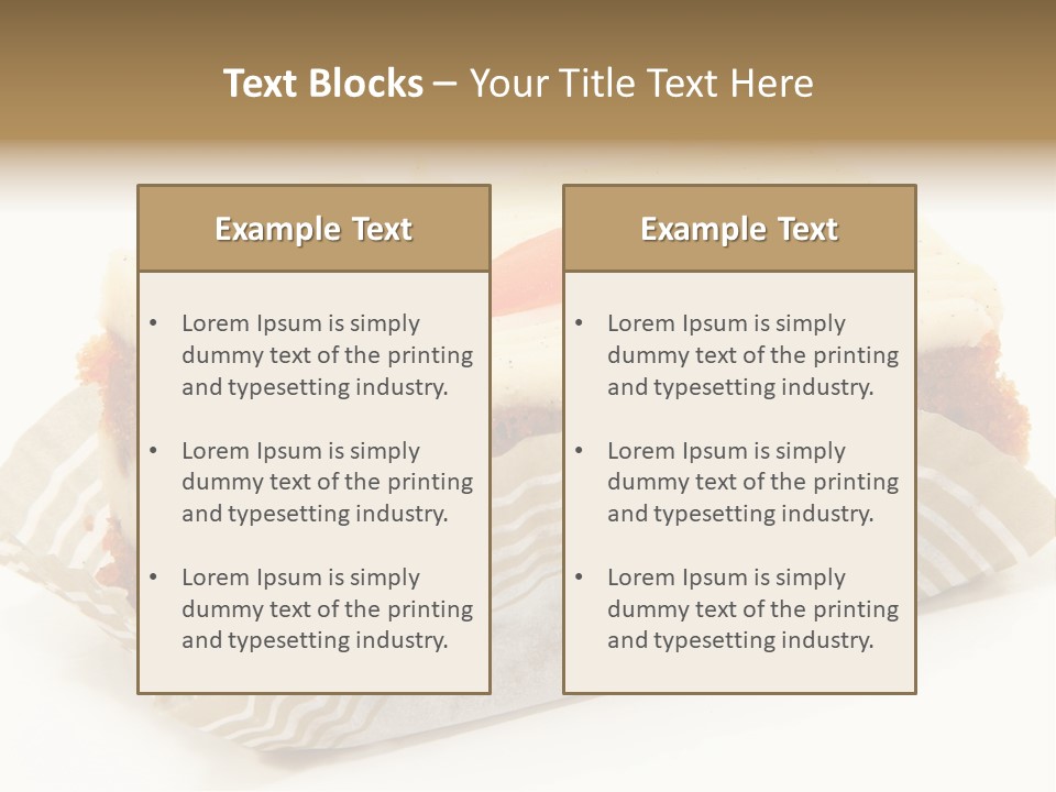 Piece Of Carrot Cake On Bakery Serving Paper Shot Over White. PowerPoint Template