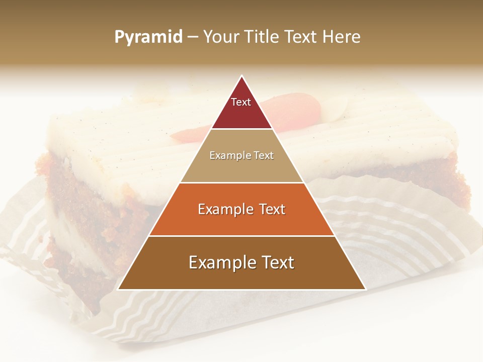 Piece Of Carrot Cake On Bakery Serving Paper Shot Over White. PowerPoint Template