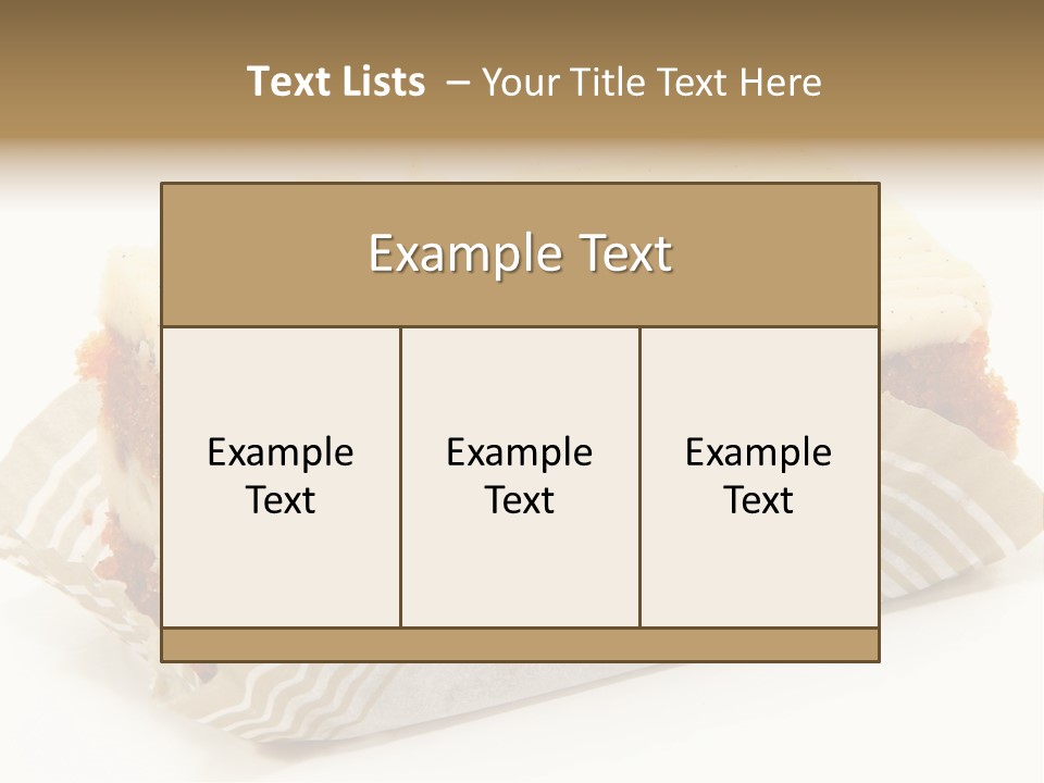 Piece Of Carrot Cake On Bakery Serving Paper Shot Over White. PowerPoint Template