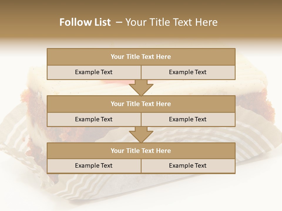Piece Of Carrot Cake On Bakery Serving Paper Shot Over White. PowerPoint Template
