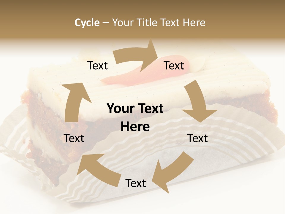 Piece Of Carrot Cake On Bakery Serving Paper Shot Over White. PowerPoint Template