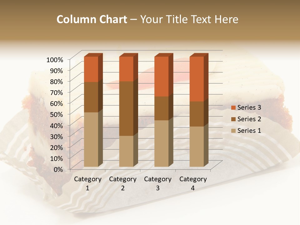 Piece Of Carrot Cake On Bakery Serving Paper Shot Over White. PowerPoint Template