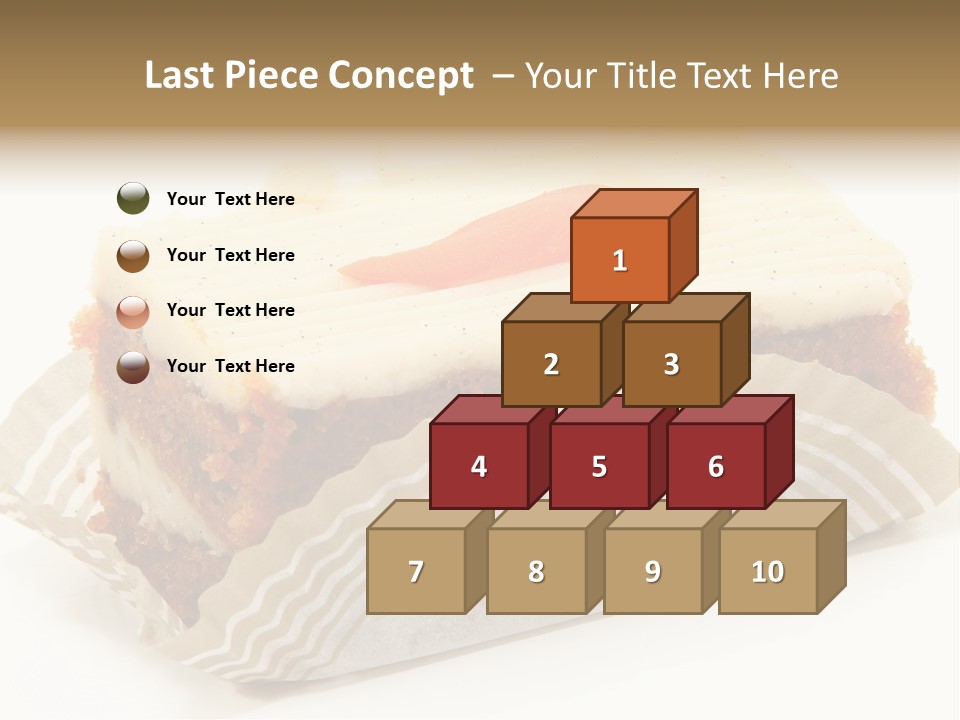 Piece Of Carrot Cake On Bakery Serving Paper Shot Over White. PowerPoint Template