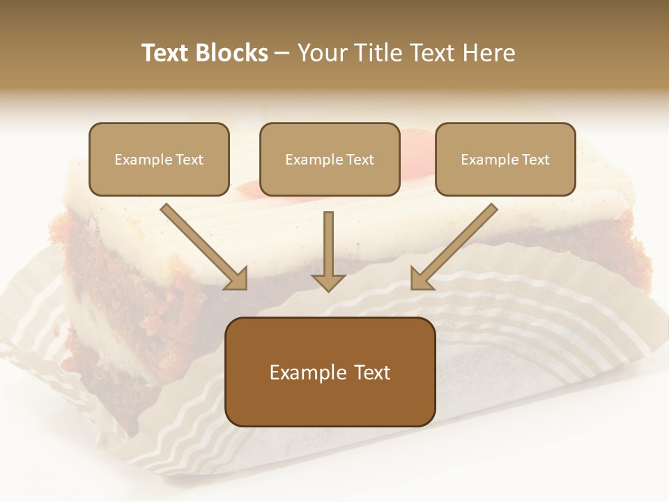 Piece Of Carrot Cake On Bakery Serving Paper Shot Over White. PowerPoint Template