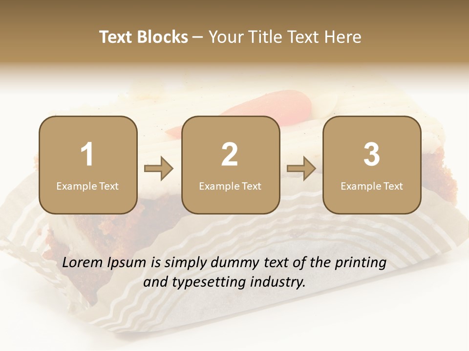 Piece Of Carrot Cake On Bakery Serving Paper Shot Over White. PowerPoint Template