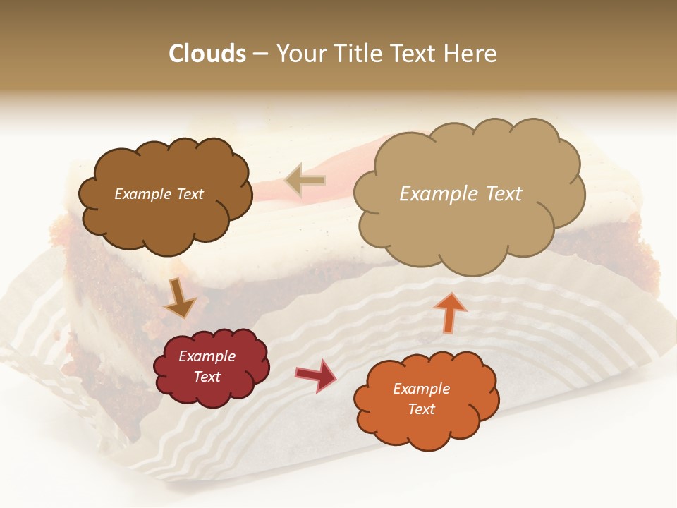 Piece Of Carrot Cake On Bakery Serving Paper Shot Over White. PowerPoint Template