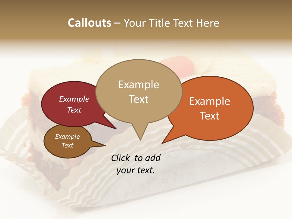 Piece Of Carrot Cake On Bakery Serving Paper Shot Over White. PowerPoint Template