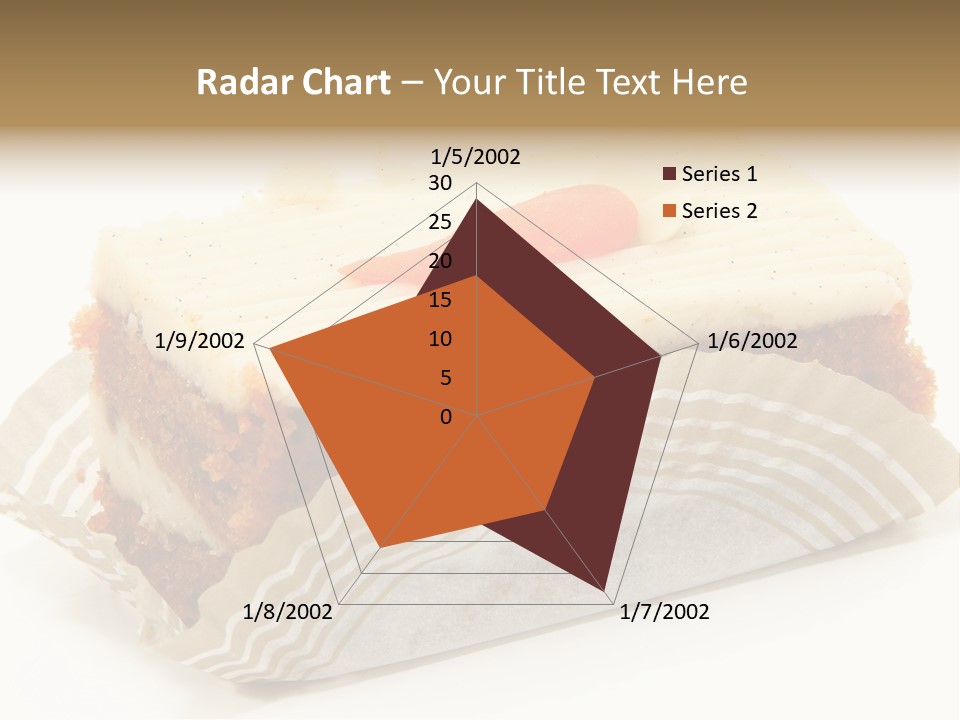 Piece Of Carrot Cake On Bakery Serving Paper Shot Over White. PowerPoint Template