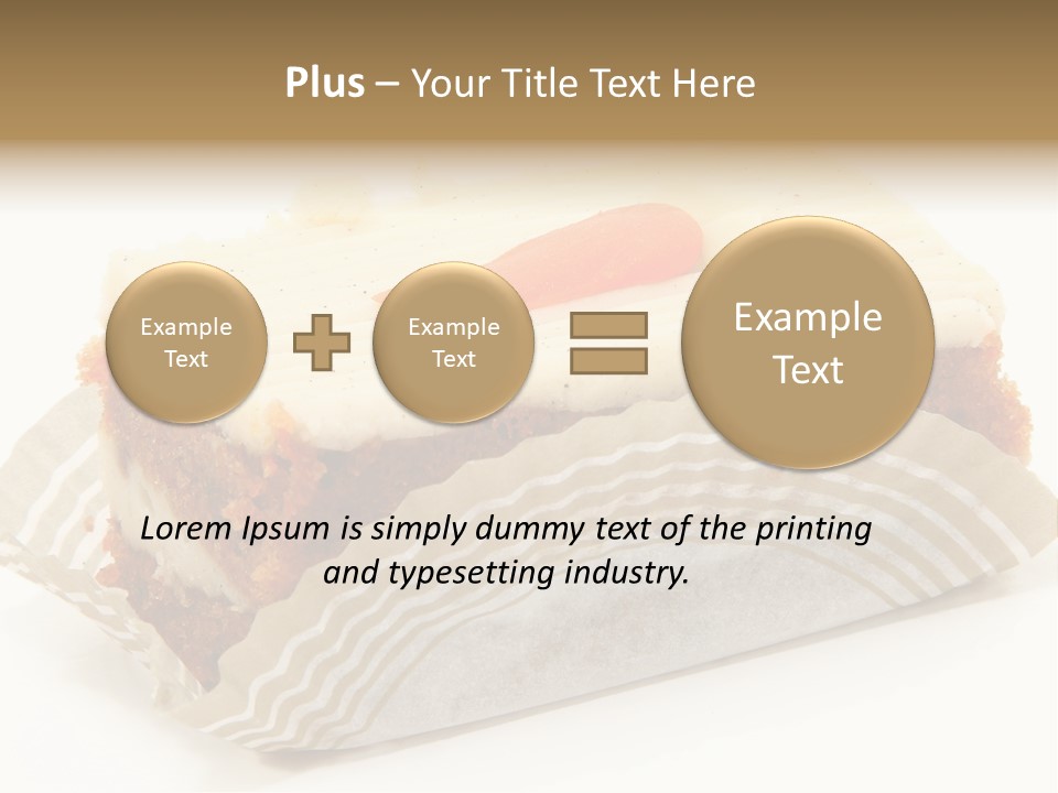 Piece Of Carrot Cake On Bakery Serving Paper Shot Over White. PowerPoint Template