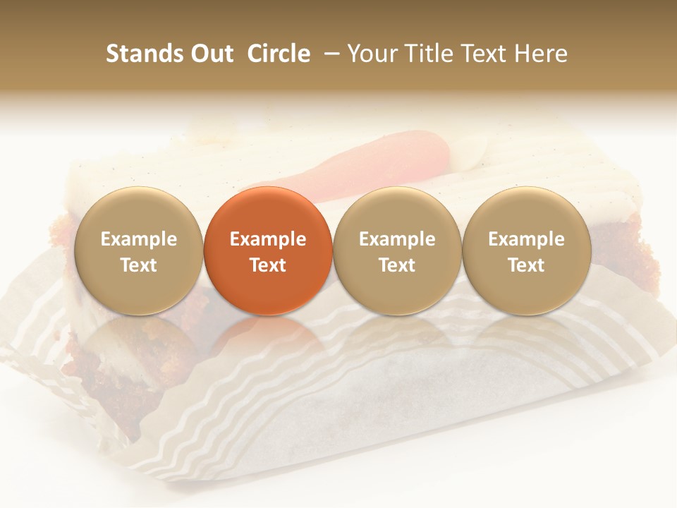 Piece Of Carrot Cake On Bakery Serving Paper Shot Over White. PowerPoint Template