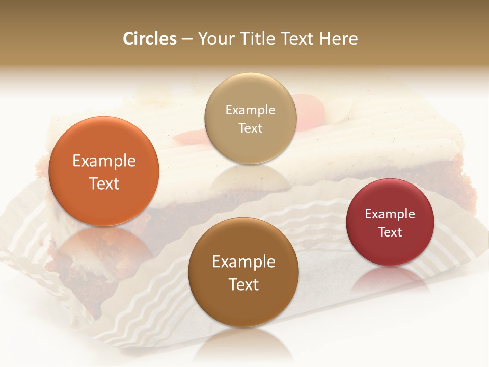 Piece Of Carrot Cake On Bakery Serving Paper Shot Over White. PowerPoint Template