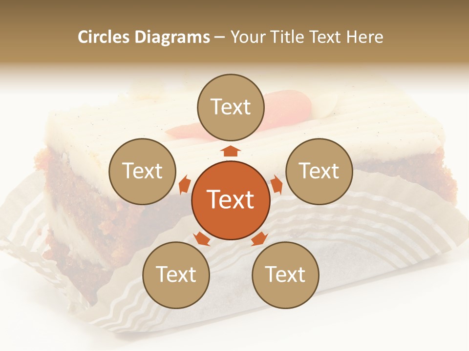 Piece Of Carrot Cake On Bakery Serving Paper Shot Over White. PowerPoint Template