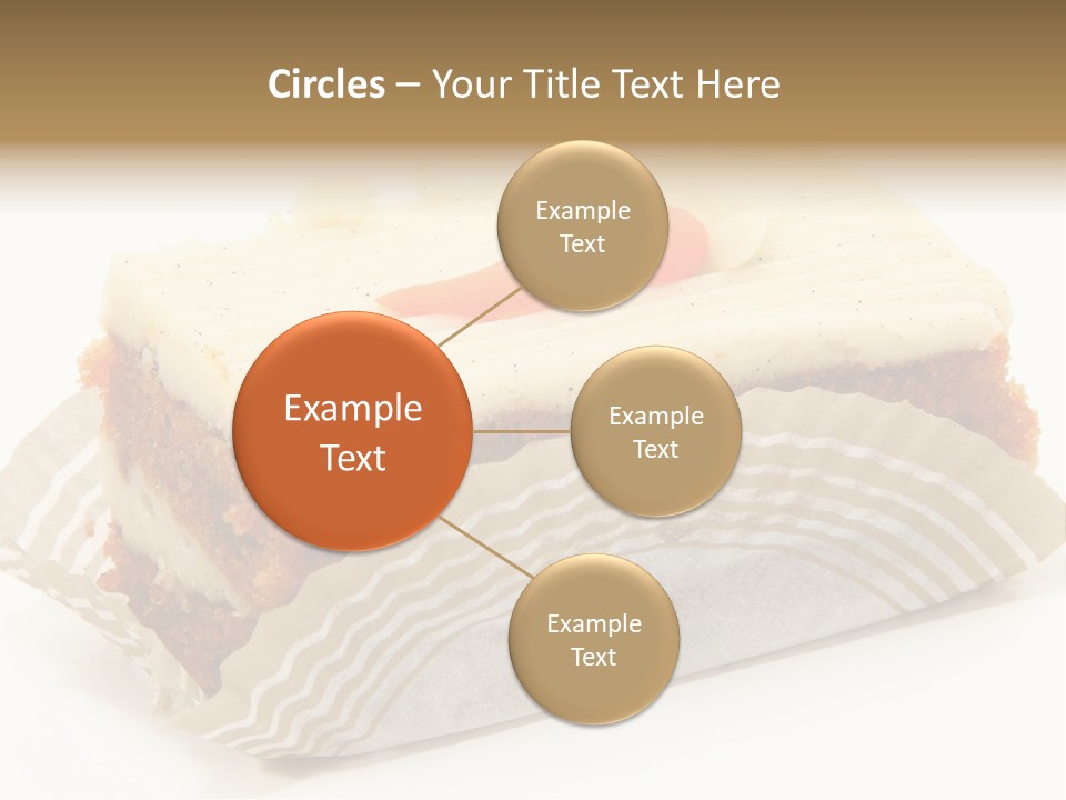 Piece Of Carrot Cake On Bakery Serving Paper Shot Over White. PowerPoint Template