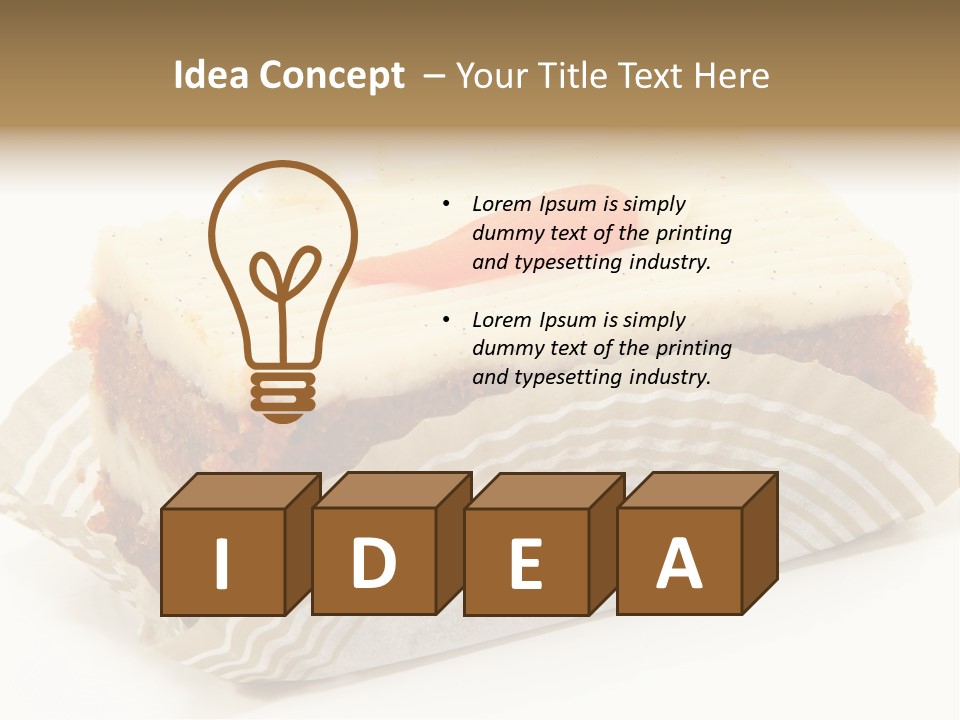 Piece Of Carrot Cake On Bakery Serving Paper Shot Over White. PowerPoint Template