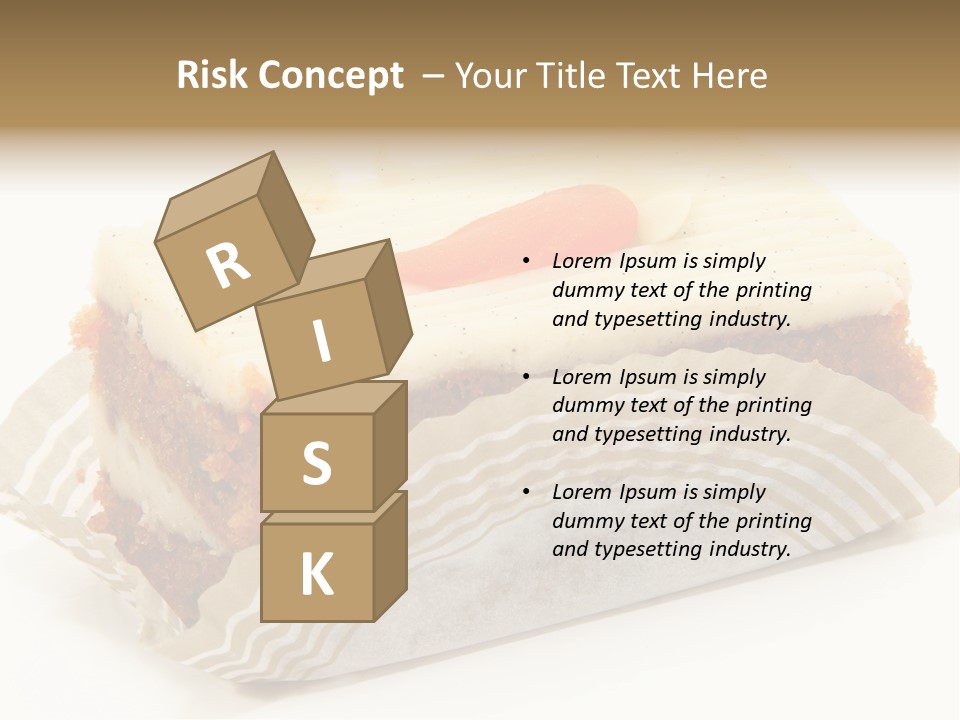 Piece Of Carrot Cake On Bakery Serving Paper Shot Over White. PowerPoint Template