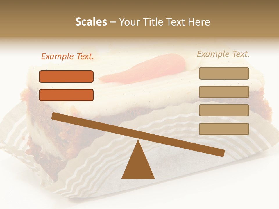 Piece Of Carrot Cake On Bakery Serving Paper Shot Over White. PowerPoint Template
