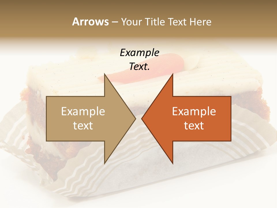 Piece Of Carrot Cake On Bakery Serving Paper Shot Over White. PowerPoint Template
