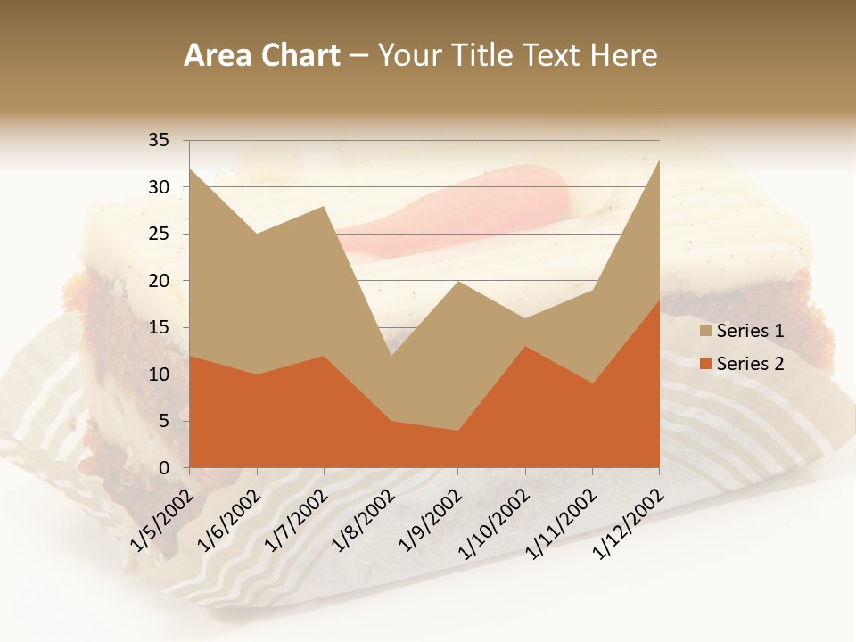 Piece Of Carrot Cake On Bakery Serving Paper Shot Over White. PowerPoint Template