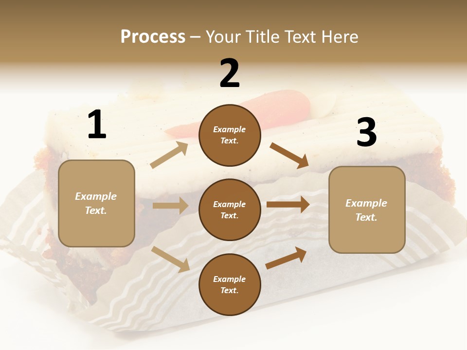 Piece Of Carrot Cake On Bakery Serving Paper Shot Over White. PowerPoint Template