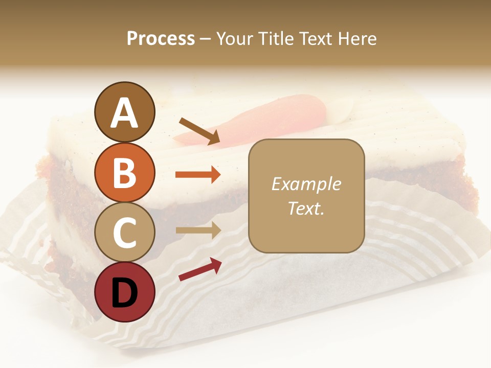 Piece Of Carrot Cake On Bakery Serving Paper Shot Over White. PowerPoint Template