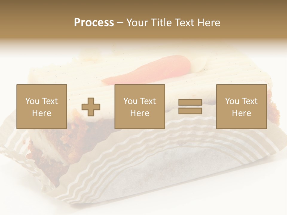 Piece Of Carrot Cake On Bakery Serving Paper Shot Over White. PowerPoint Template