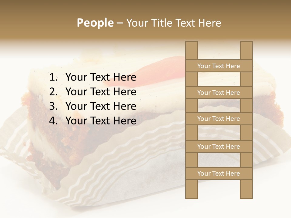 Piece Of Carrot Cake On Bakery Serving Paper Shot Over White. PowerPoint Template