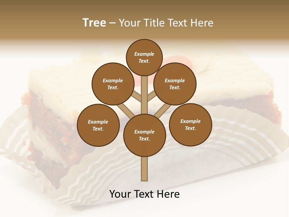 Piece Of Carrot Cake On Bakery Serving Paper Shot Over White. PowerPoint Template