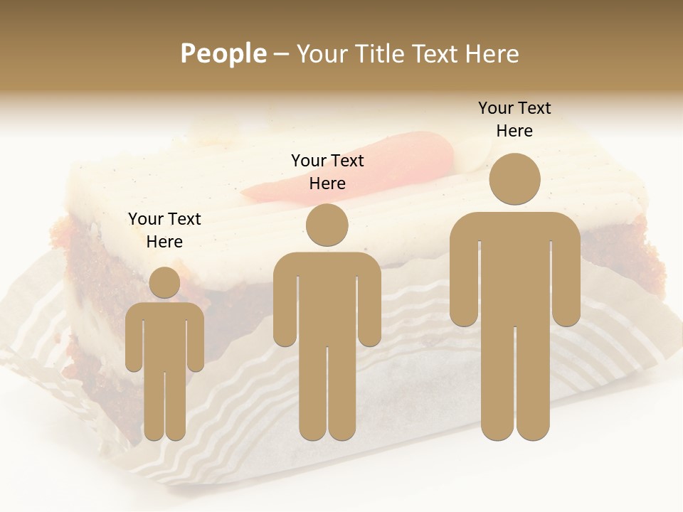 Piece Of Carrot Cake On Bakery Serving Paper Shot Over White. PowerPoint Template