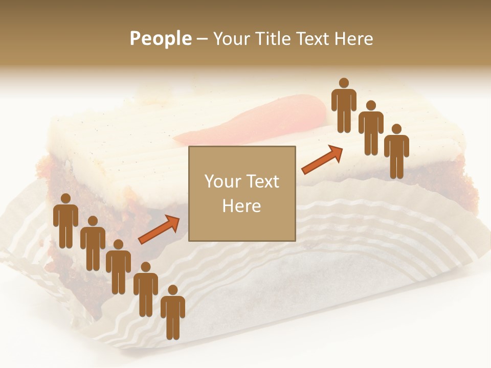 Piece Of Carrot Cake On Bakery Serving Paper Shot Over White. PowerPoint Template