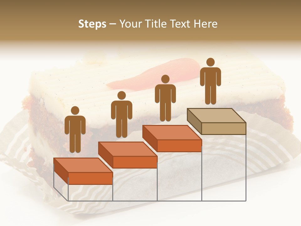 Piece Of Carrot Cake On Bakery Serving Paper Shot Over White. PowerPoint Template