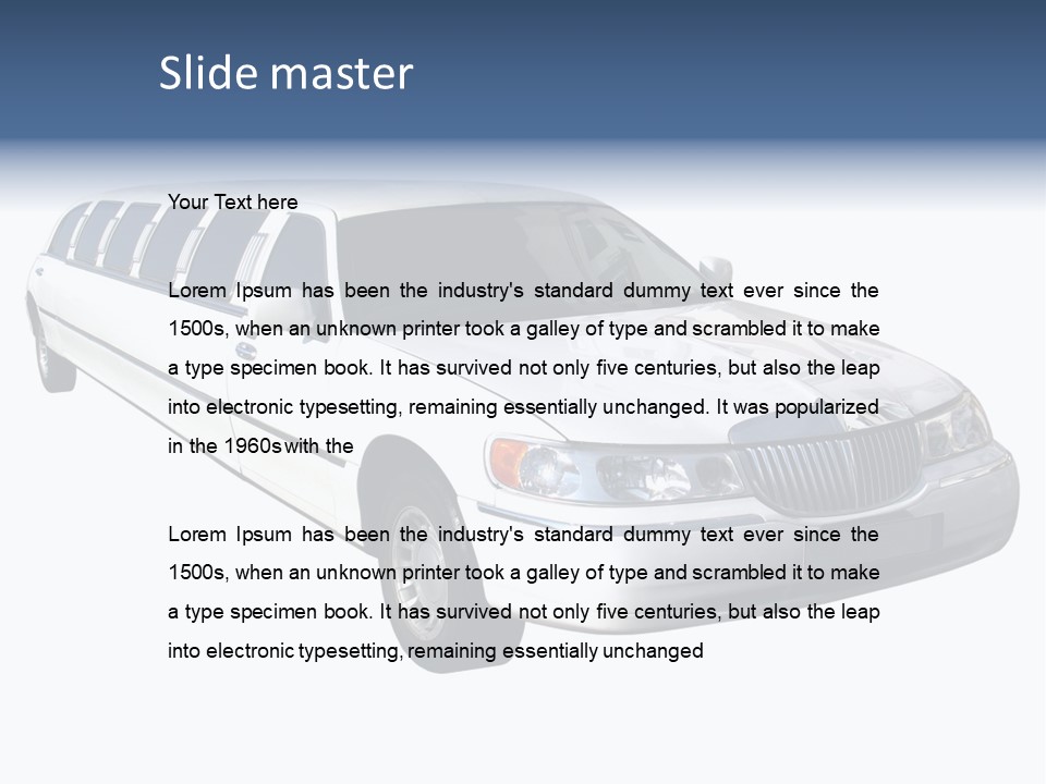 Long Limousine Isolated PowerPoint Template