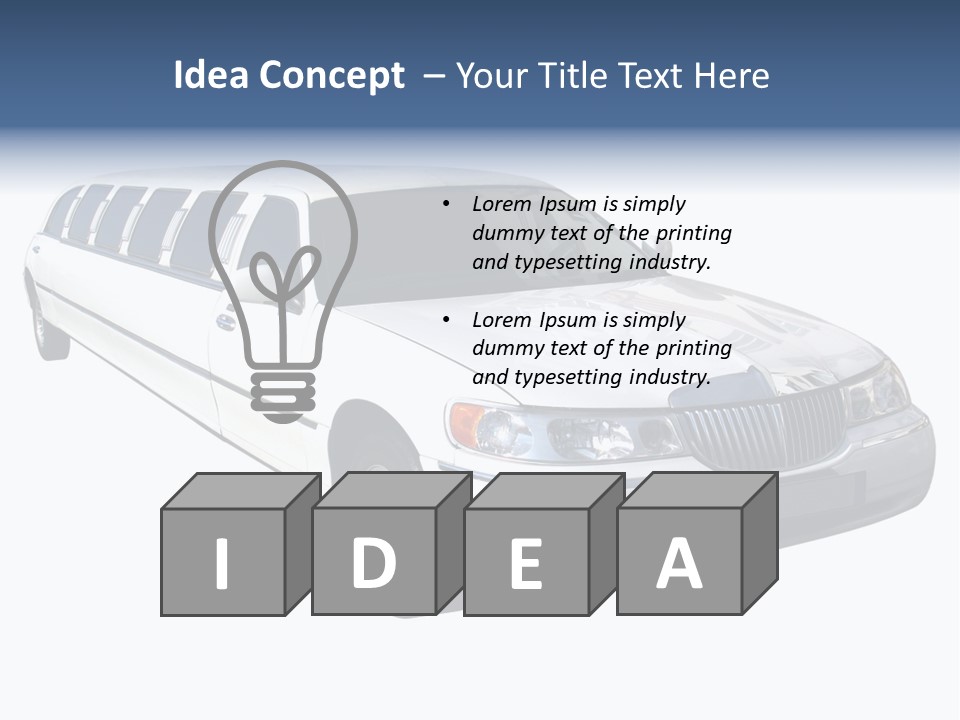 Long Limousine Isolated PowerPoint Template