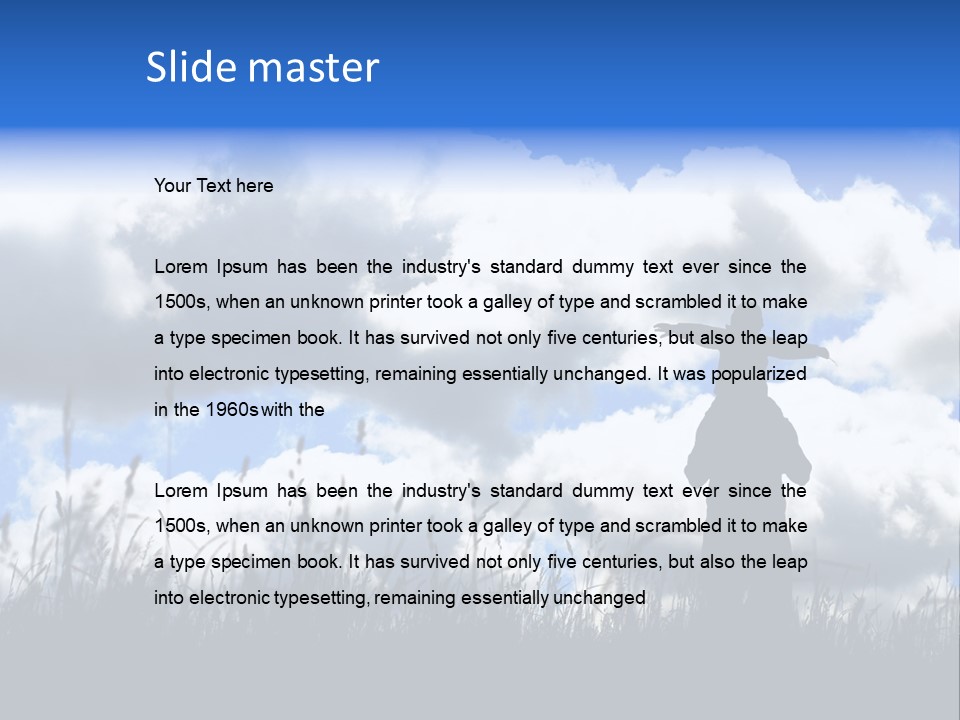 Silhouette Father And Daughter Outdoors PowerPoint Template