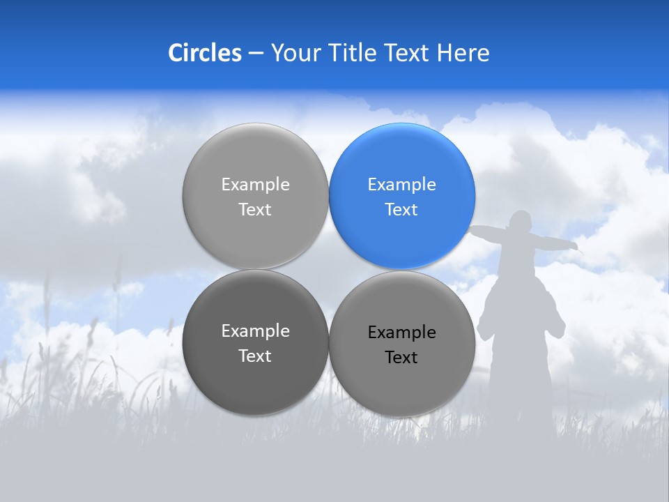 Silhouette Father And Daughter Outdoors PowerPoint Template