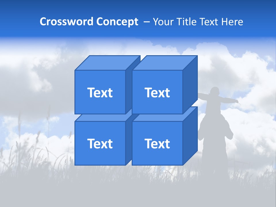 Silhouette Father And Daughter Outdoors PowerPoint Template