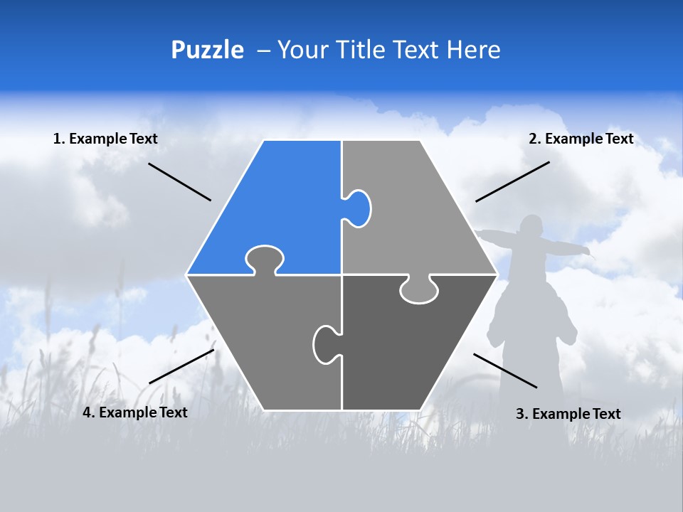 Silhouette Father And Daughter Outdoors PowerPoint Template