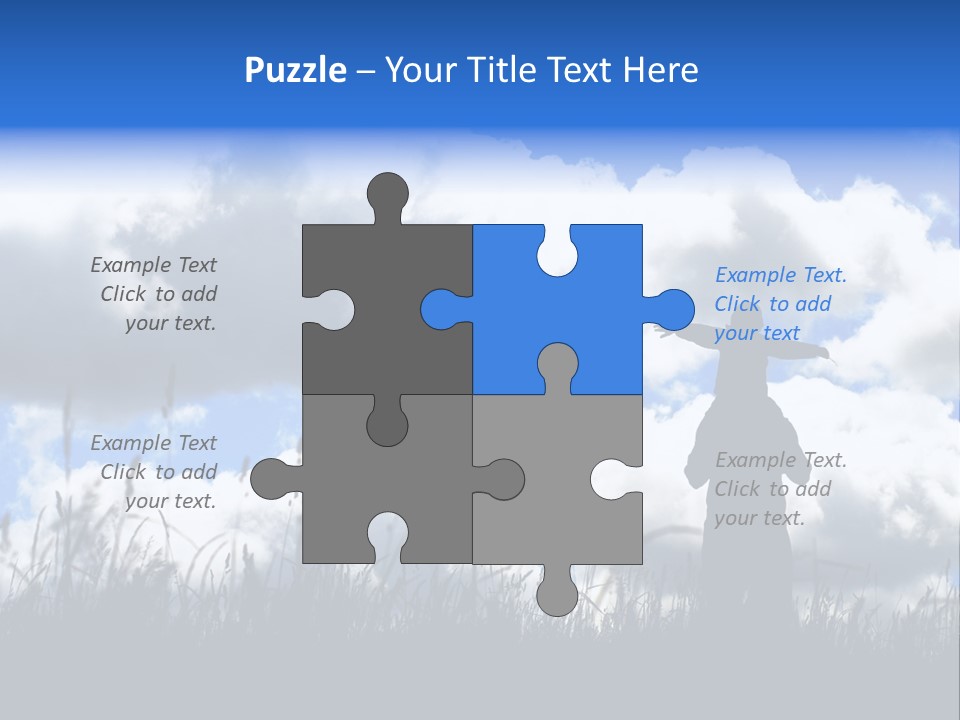 Silhouette Father And Daughter Outdoors PowerPoint Template