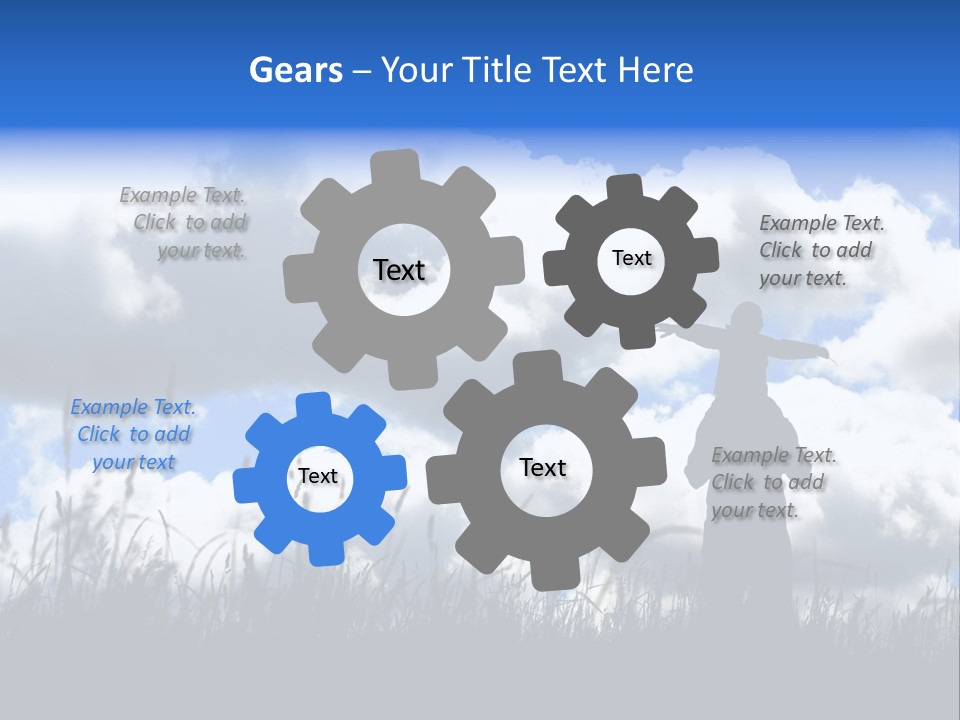 Silhouette Father And Daughter Outdoors PowerPoint Template