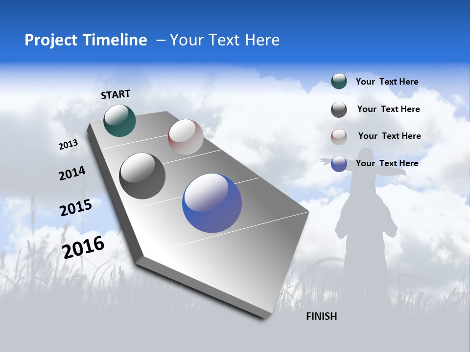 Silhouette Father And Daughter Outdoors PowerPoint Template