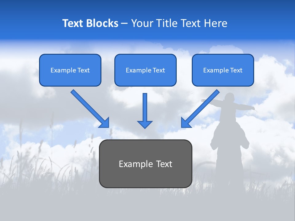 Silhouette Father And Daughter Outdoors PowerPoint Template