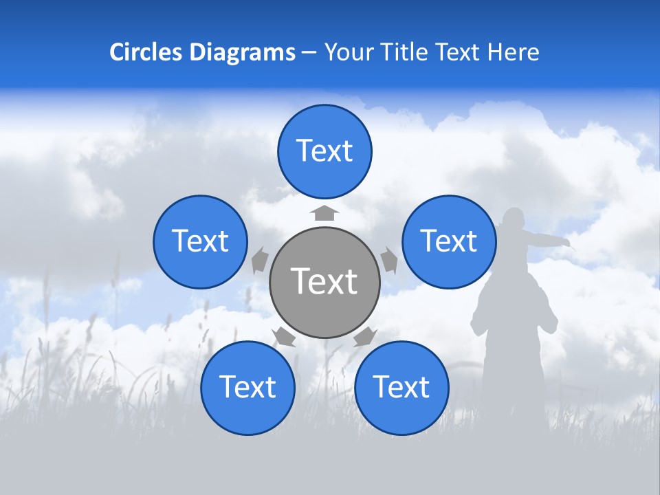 Silhouette Father And Daughter Outdoors PowerPoint Template