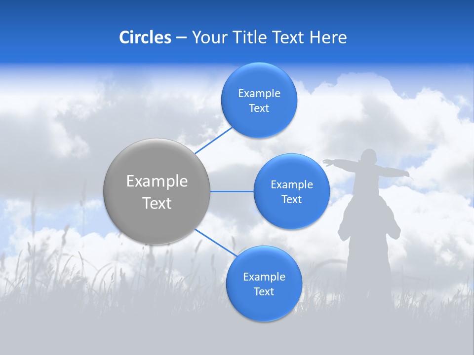 Silhouette Father And Daughter Outdoors PowerPoint Template