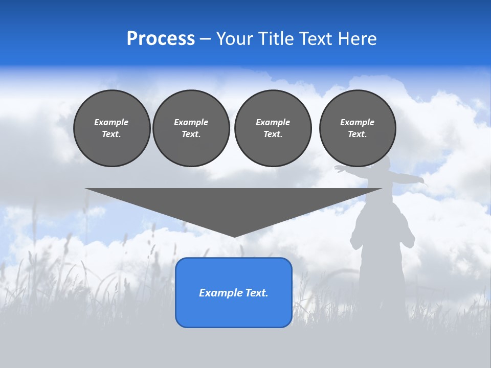 Silhouette Father And Daughter Outdoors PowerPoint Template