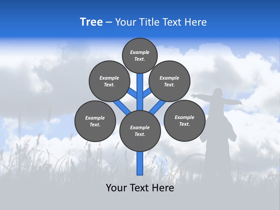 Silhouette Father And Daughter Outdoors PowerPoint Template