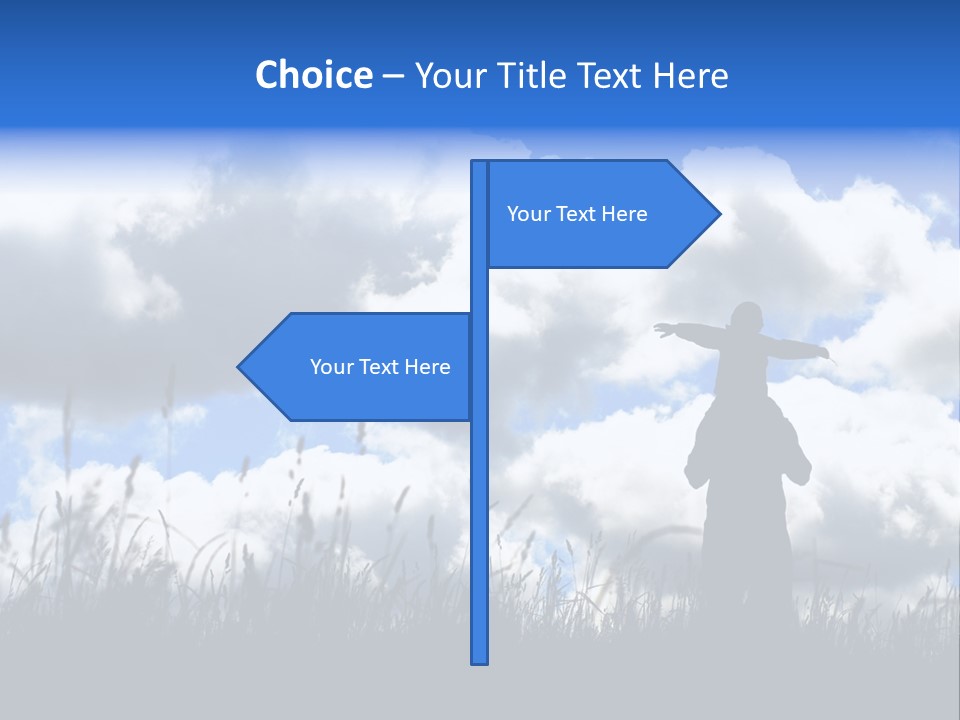 Silhouette Father And Daughter Outdoors PowerPoint Template