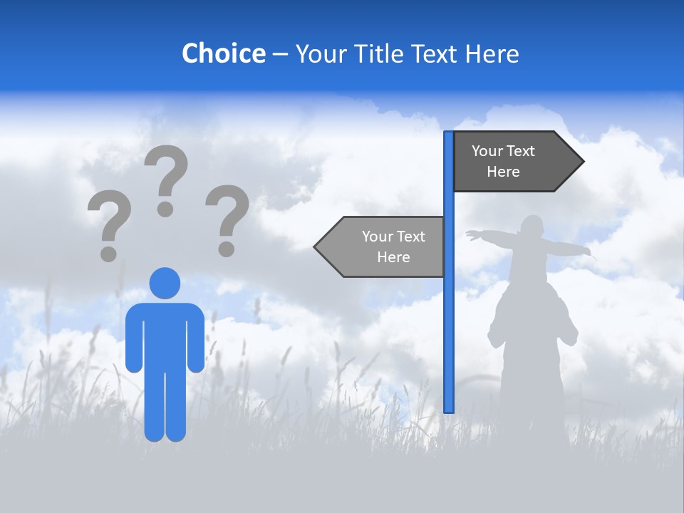 Silhouette Father And Daughter Outdoors PowerPoint Template